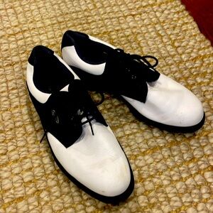 Ladies Footjoy Comfort White & Black Leather Golf Shoes 10 EUC